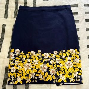 Draper James Navy Floral Pencil Skirt